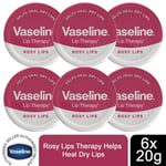 Vaseline Lip Therapy Petroleum Jelly, Rosy Lips, 6 Pack, 20gm