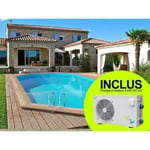 Piscine bois Palma - 7.57 x 4.07 x 1.31 m - Pompe à chaleur 5 kW/45 m3