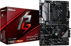 X570 Phantom Gaming 4, Cartes Mères Amd X570, Am4, Ddr4, Pcie 4.0, Dual M.2, 2-Way Crossfire, Intel Gbe, Usb 3.2 Gen2 A, Atx