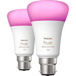 Philips Hue White and Colour Ambiance B22 Twin Pack