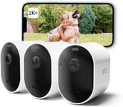 Arlo Pro 5 Security Camera Outdoor, 2K 8-Month* Battery Operated Home Outdoor Camera With Advanced Colour Night Vision, Light, Siren & Dual-Band WiFi, Arlo Secure Free Trial, 3 Cameras, White