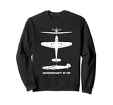 Messerschmitt Bf 109 WW2 Plane Cutout Silhouettes Sweatshirt