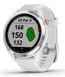 Garmin Approach S42 Golfklocka Polished Silver with White Band 010-02572-01