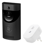 Deltaco Smart Home Dörrklocka med kamera, WiFi 2,4GHz, 1MP, PIR, IP44, IR 5m, microSD, svart