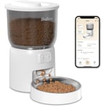 3L Distributeur Croquettes Chat Automatique 2.4G WiFi, 10 Secondes Contrôle l'App 1-10 Repas par Jour, Blanc - Balimo