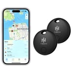 HH-Tech Smart Tag LITE (Pack 2) For Apple iOS Devices, Air Tracker, Item Finder, Replaceable Battery, Easily Track Your Wallet, Bag, Suitcase, and More Worldwide with the iPhone Find My App