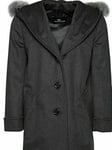 Saint Jacques Long Coat Blur Fox Fur Wool Cashmere Jacket Parka 38 M