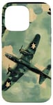 Coque pour iPhone 14 Pro Max Bombardier B-17G Green Pop Art Tropical B-17 Flying Fortress de la Seconde Guerre mondiale