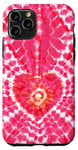 Coque pour iPhone 11 Pro Style Tie Dye Rose Amour Méditation Zen Motif Cœur Boho