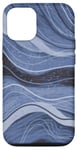 Coque pour iPhone 12/12 Pro Bleu clair, bleu marine et motif tourbillons noirs