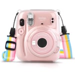 Cpano Camera Crystal Case Compatible with Instax Mini 11 Instant Film Camera with Cute Adjustable Strap (Transparent)