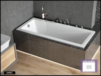 Baignoire Droite sans Tablier - 130 x 70 cm - MODERN SANS TABLIER - REPOSE-TÊTE OFFERT