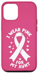 Coque pour iPhone 13 Pro I Wear Pink For My Aunt Auntie Ruban rose Cancer