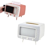 2 In 1 Home Tv Shape Phone Holder Tissue Box Desktop Napkin Holder Case Mo Set