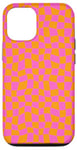 Coque pour iPhone 12/12 Pro Grand damier classique à carreaux orange et rose