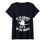 Womens Be the Kangaroo You Wish to See in the World Kangoroo V-Neck T-Shirt