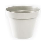 Pot rond Toscane - EDA Plastique - Blanc - Ø15cm - 1.6L