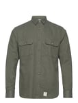 Glenn Flannel Shirt Ls Tops Shirts Casual Khaki Green Fat Moose