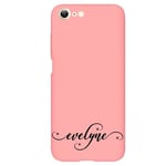 Coque rose Iphone 7 8 et SE 2020 et 2022 avec votre prenom 1 fleur