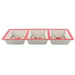 Purely Home Mediterranean 3-Section Melamine/Plastic Snack & Dip Serving Tray