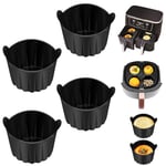 Ramekins for Air Fryer, Silicone Ramekins Set of 4 Black Air Fryer, Lager Muffin Cases,Air Fryer Egg Mould,Breakfast Household Air Fryer Accessories for Ninja/Cosori/Tefal Air Fryer