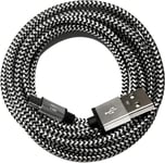 Câble de charge et de données micro USB en nylon de qualité supérieure pour téléphone portable,tablette,smartphone - Argenté/blanc - 1 m + 2 m + 3 m