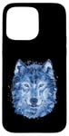 Coque pour iPhone 15 Pro Max Polygon Wolf peinture à l'eau prédateurs animal tête loup