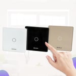 Smart Home Wall Light Touch Wireless Controller Switch Wifi Led Black 2 Gang