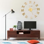 The Living Store - Horloge murale 3D Design moderne Doré 100 cm xxl Or