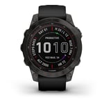 Garmin Fénix 7 Sapphire Solar Titane Carbon Gray DLC (Bracelet Noir) Gris