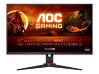AOC Gaming 27G2SAE/BK - Écran LED - jeux - 27" - 1920 x 1080 Full HD (1080p) @ 165 Hz - VA - 350 cd/m² - 1 ms - 2xHDMI, DisplayPort - haut-parleurs