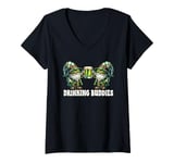 Womens Green Gnomes In St Patricks Day Costume For Drinking Buddies V-Neck T-Shirt