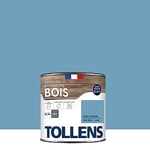 TOLLENS - Peinture extérieure bois 2 en 1 - Ultra Résistante - Finition Satin - Laque Riche en Résine - Pour Toute Boiserie Extérieure - Sans Sous-Couche - Satin - Bleu Pastel - 0,5L = 8m2