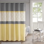 510 DESIGN Rideau de Douche, Motif brodé géométrique texturé avec Doublure intégrée, décoration de Salle de Bain Moderne du Milieu du siècle, Lavable en Machine, Brise-Vue en Tissu, 183 x 183 cm,