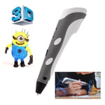 Stylo 3D stylo impression 3D ABS PLA dessin tridimensionnel gris