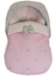 Housse universelle pour groupe 0 ou Maxi Cosi + Capote. Sydney: Rose et Gris