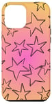 iPhone 12 Pro Max Stars On Pink & Orange Aura Gradient Y2K Cute Star Case