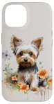 iPhone 14 Yorkshire Terrier Mom Floral Yorkie Dog Lover Flowers Cute Case