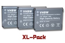 vhbw 3x Batteries compatible avec Nikon CoolPix W100, S6700, S6900, S7000, S6800, S6600 appareil photo, reflex numérique (600mAh, 3,7V, Li-ion)