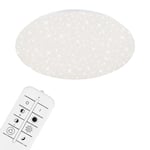Briloner Leuchten Lampe de plafond LED blanc étoilé avec température de couleur réglable par télécommande – Dimmable, 48W – Diamètre 49,5 cm