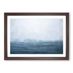 Big Box Art Ocean Rain in Cambodia in Abstract Framed Wall Art Picture Print Ready to Hang, Walnut A2 (62 x 45 cm)