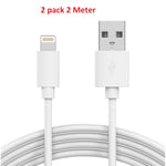 2-Pack 2M laddare iPhone 11/X/8/7/6/5/iPad