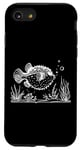 Coque pour iPhone SE (2020) / 7 / 8 Line Art Poisson et ichtyologiste Amazon Puffer