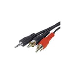 Cordon audio 1 JACK 3.5mm stéréo à 2 fiches RCA 5M - LTC CA5JR