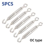 Sister Jrigging Hooks and Eye Colorbuckle Wire Rope Line,Oc Oo Cc Type,Figuré,M5,M6,M8,M10,Dispositif de tension,Acier inoxydable 304,5 pièces - Type OC Type-5PCS-M10