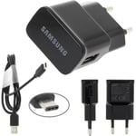 Chargeur USB Original 2A + Cable USBC 1m pour Samsung Galaxy S21+ S21 Ultra S21 S20 FE S20+ S20 Ultra S20 S10e S10 S10+ S9 +  [W166]