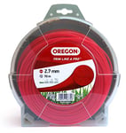 Oregon - Fil Coupe-Bordure en Nylon Pour Débroussailleuse et Coupe Bordure, Entretien de Jardin et Bricolage, Taille Universelle, Tout Usage, Fil Rond, Bobine 2.7 mm x 70 m, Couleur Rouge (69-382-RD)