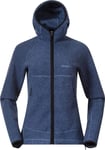 Bergans Women's Vaagaa Merino Terry Midlayer Hoodie Granite Blue, S