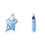 MUGLER ANGEL, Eau de Parfum Rechargeable 100 ml + Eau de Parfum Flacon Recharge 100 ml, Parfum pour Femme Ambré Gourmand, Lot de 2 produits