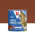 V33 Lasure Bois extérieur Acajou satin - Haute Protection 8 ans - Haute résistance hydrofuge et anti-UV - Résiste aux variations du bois - Ecolabel, résine d'origine végétale - 0,75L